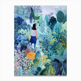 In The Garden Blue 5 Canvas Print