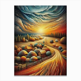 Sunset In The Countryside Canvas Print