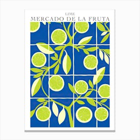 Mercado De La Fruta Lime Illustration 4 Poster Canvas Print