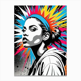 Graffiti Mural Of Beautiful Hip Hop Girl 61 Canvas Print