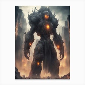 Awakened Stone Golem of the Lost City of Souls Canvas Print