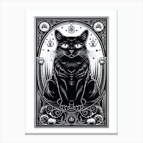 Black Cat tarot card Canvas Print
