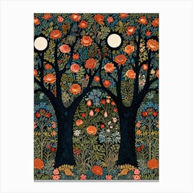 William Morris Roses In The Moonlight 1 Canvas Print