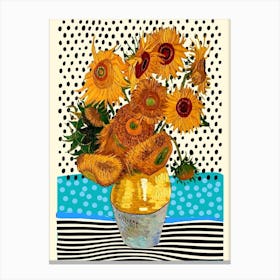 Van Gogh - sunflowers - colors - photo montage Canvas Print