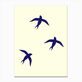 Blue Swallows Canvas Print