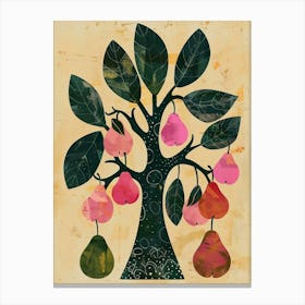 Pear Tree Colourful Illustration 1 Canvas Print