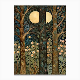 William Morris Moonlight In The Woods 100 Canvas Print