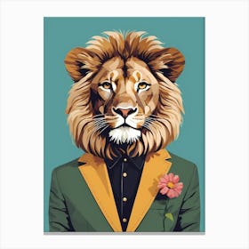 Lion Portrait In A Suit (32) Canvas Print