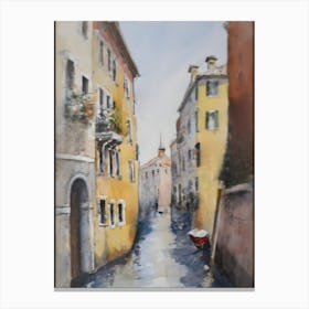 Acquerello paesaggio urbano italiano, con grandi contrasti di colori caldi e freddi Canvas Print