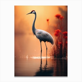 Heron At Sunset Canvas Print