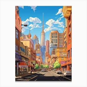 Johannesburg City Center Cartoon 4 Canvas Print