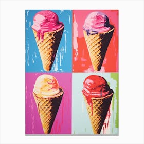 Ice Cream Cones Pop Art Retro 2 Canvas Print