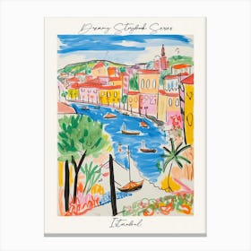 Poster Of Istanbul, Dreamy Storybook Illustration 2 Canvas Print