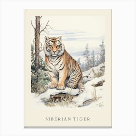 Beatrix Potter Inspired  Animal Watercolour Siberian Tiger 2 Canvas Print