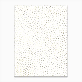 Dotted Gold And White Canvas Print