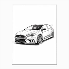 Ford Focus Rs Line Drawing 1 Canvas Print