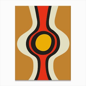 Funky Retro Abstract Red, Yellow, Orange Canvas Print