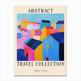 Abstract Travel Collection Poster Reykjavik Iceland 5 Canvas Print