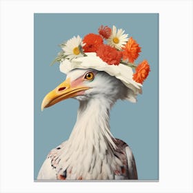 Bird With A Flower Crown Seagull 3 Canvas Print