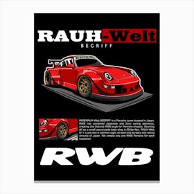 Porsche RWB Red Canvas Print