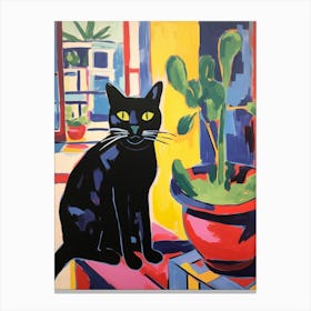 Painting Of A Cat In Valencia Spain 3 Canvas Print