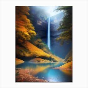 Waterfall In Autumn 5 Canvas Print