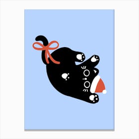 Santa Cat cute christmas illustration 3 Canvas Print