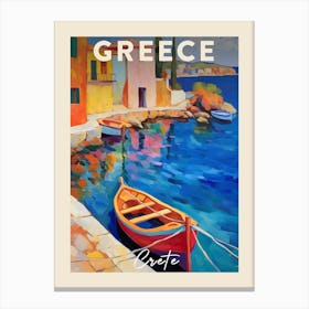 Crete Greece 2 Fauvist Painting  Travel Poster Canvas Print