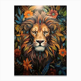 Lion Art Painting Mural Style 2 Canvas Print