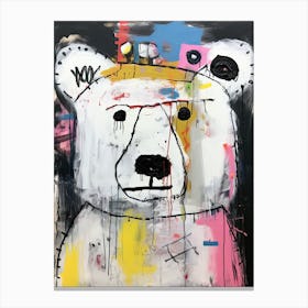 Teddy Basquiat style street art Canvas Print