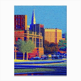 Rockford, City Us  Pointillism Canvas Print