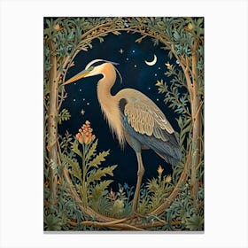 William Morris Blue Heron 2 Canvas Print