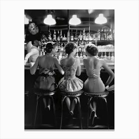 Women Drinking Cocktails 1950s Photo Canvas Print