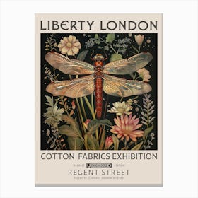 Liberty London Print William Morris Textiles Dragonfly Canvas Print