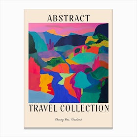 Abstract Travel Collection Poster Chiang Mai Thailand 4 Canvas Print