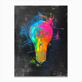 Light Bulb On A Blackboard Canvas Print