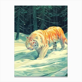 Tiger In The Snow Canvas Print