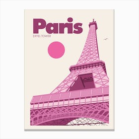 Paris, Travel Print (Pink) 1 Canvas Print