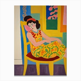 Woman In A Chair 2 Canvas Print