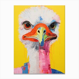 Colourful Bird Painting Ostrich Canvas Print