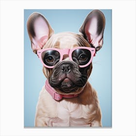 French Bulldog In Sunglasses Canvas Print