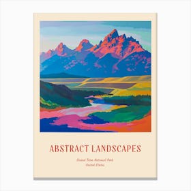 Colourful Abstract Grand Teton National Park Usa 5 Poster Canvas Print