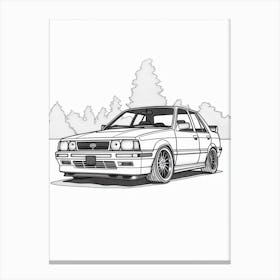 Subaru Wrx Impreza Line Drawing 3 Canvas Print