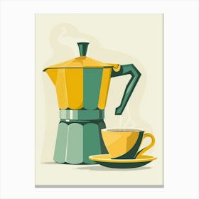 Vintage Coffee Pot And Cup Canvas Print