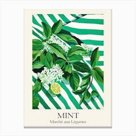 Marche Aux Legumes Mint Summer Illustration 9 Canvas Print