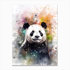 Panda Art In Watercolor Painting Style 4 Canvas Print