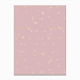 Pink and Gold Stars Canvas Print