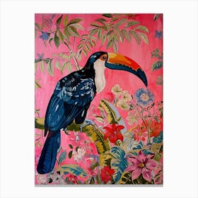 Floral Animal Painting Toucan 1 Canvas Print