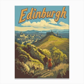 Aihrgdesign A Retro Travel Poster For Edinburgh Featuring Art 41336ee3 E10d 447b 8404 E297fb69679e 1 Canvas Print