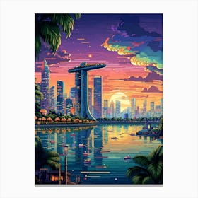 Singapore Pixel Art 3 Canvas Print